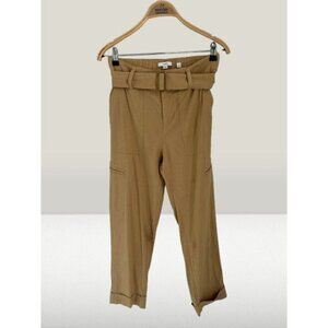 Vince Womens High-Waisted Paperbag Pants With Belt Beige Size S